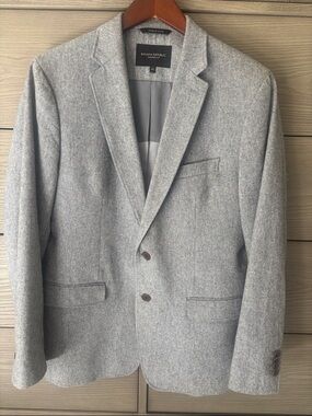 Banana Republic Tailored Fit 40S Gray Wool-Blend Men's Blazer
